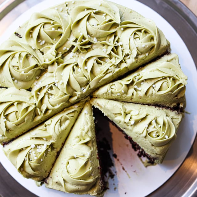 Vegan Matcha Chocolate Cake (Contains Gluten).